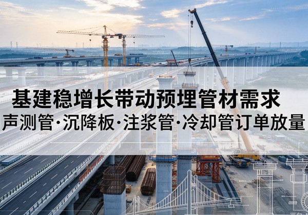汉寿基建稳增长带动预埋监测管材需求，声测管、沉降板、注浆管订单持续放量